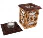 Preview: Tanno Design® Japan Kerzenhalter Ayu mit Teelichtfunktion braun/birnbaum