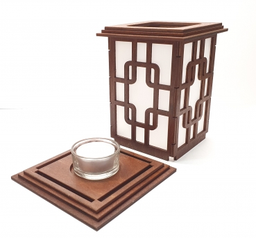Tanno Design® Japan Kerzenhalter Emi mit Teelichtfunktion nussbraun