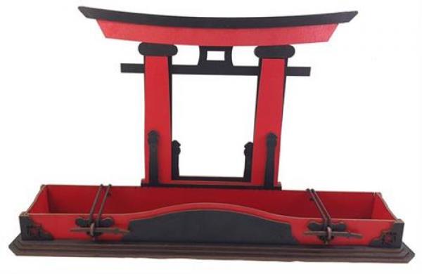 Tanno Design® Torii Gürtelbox Black Belt - Holz  rot/schwarz ohne Gürtel