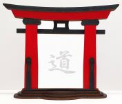 Tanno Design® Japan Torii Tor Hisa mit Kanji 09 - Do - japanisches Standbild rot/schwarz