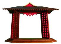 Tanno Design®  japanisches Eingangstor Tempel Schrein Torii - rot/schwarz  21,5 x17cm