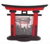 Tanno Design® Japan Torii Tor Hisa mit - Bilderrahmen - japanisches Standbild rot/schwarz